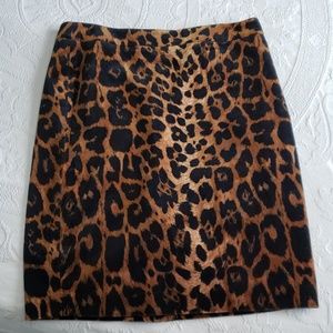 Talbots Velveteen Animal Print Pencil Skirt